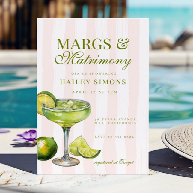 Margs & Matrimony Limon Margarita Brautparty Einladung (Von Creator hochgeladen)