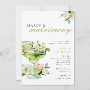 Margs & Matrimony Margarita Floral Brautparty Einladung