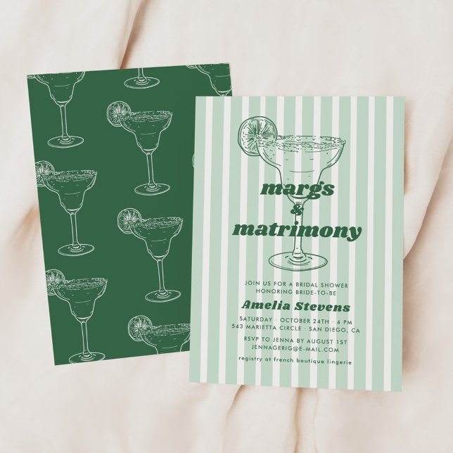 Margs & Matrimony Retro Bachelorette Brautparty Einladung (Von Creator hochgeladen)