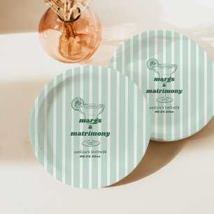 Margs & Matrimony Retro Bachelorette Brautparty Pappteller