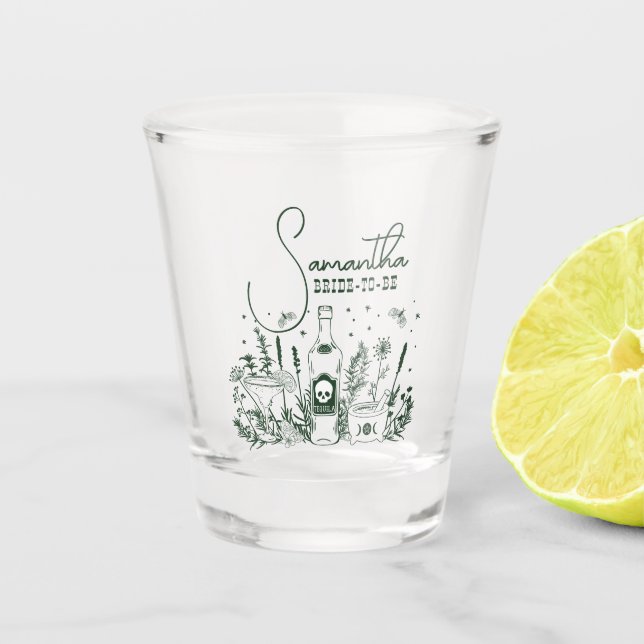 Margs Matrimony Skull Fiesta Couple Dusche Empfang Schnapsglas (Vorderseite)
