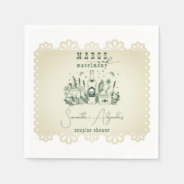 Margs Matrimony Skull Mexican Fiesta Couple Shower Serviette