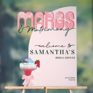 Margs Matrimony Tequila Bach Brautparty Willkommen Acrylschild