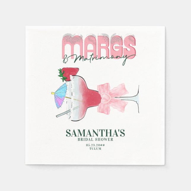 Margs Matrimony Tequila Bach Brautparty Willkommen Serviette (Vorderseite)