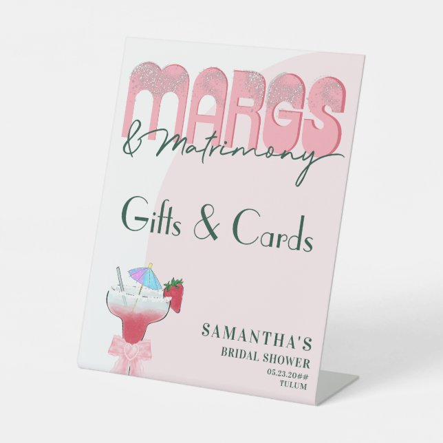 Margs Matrimony Tequila Bach Brautparty Willkommen Sockelschild (Vorderseite)