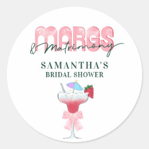 Margs Matrimony Tequila Bach Junggesellinnen-Absch Runder Aufkleber