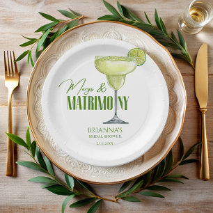 Margs und Ehe Brautparty monogrammiert Pappteller