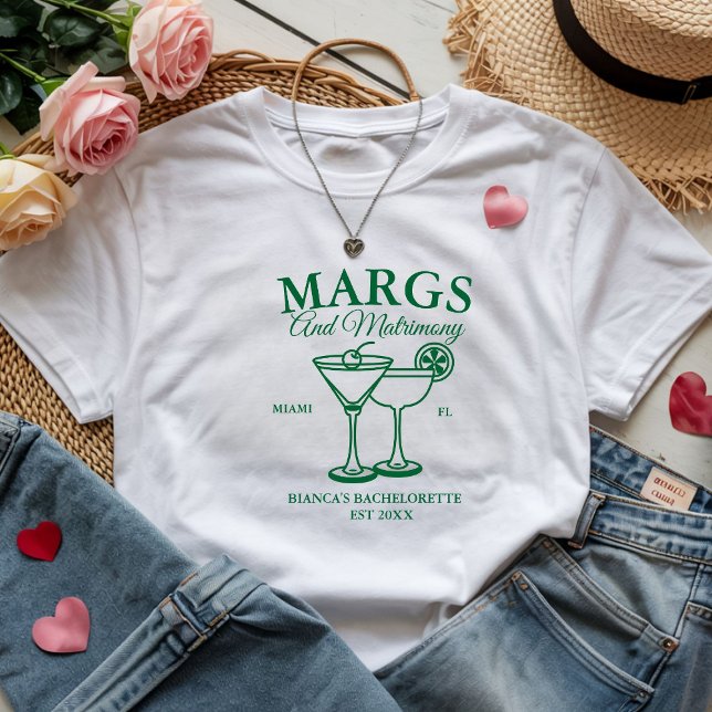 Margs und Ehe  Junggesellinnenabschied am Strand  T-Shirt (Von Creator hochgeladen)