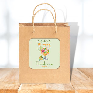 Margs und Ehe Tequila & Fiesta Junggesellinnenabsc Quadratischer Aufkleber