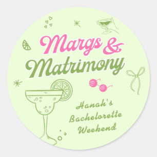 Margs und Ehemänner Junggesellinnenabschied Runder Aufkleber