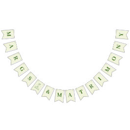 Margs und Matrimone Green Striped Wimpelkette