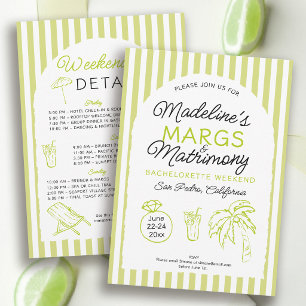 Margs und Matrimony Lime Arch Junggesellinnenabsch Einladung