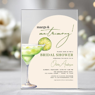 Margs und Matrimony Moderne Hochzeitsdusche Acryleinladungen