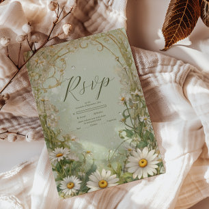 Marguerite Daisy Dusty Hochzeit RSVP Karte