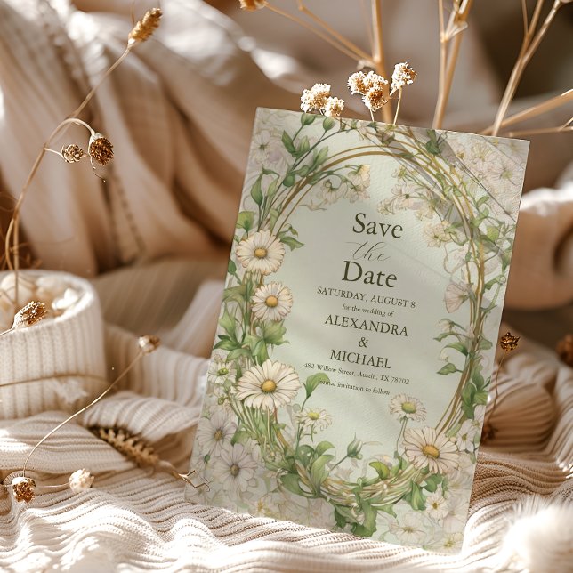 Marguerite Daisy Dusty Wedding Save The Date (Von Creator hochgeladen)