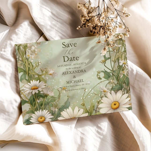 Marguerite Daisy Dusty Wedding Save The Date (Von Creator hochgeladen)