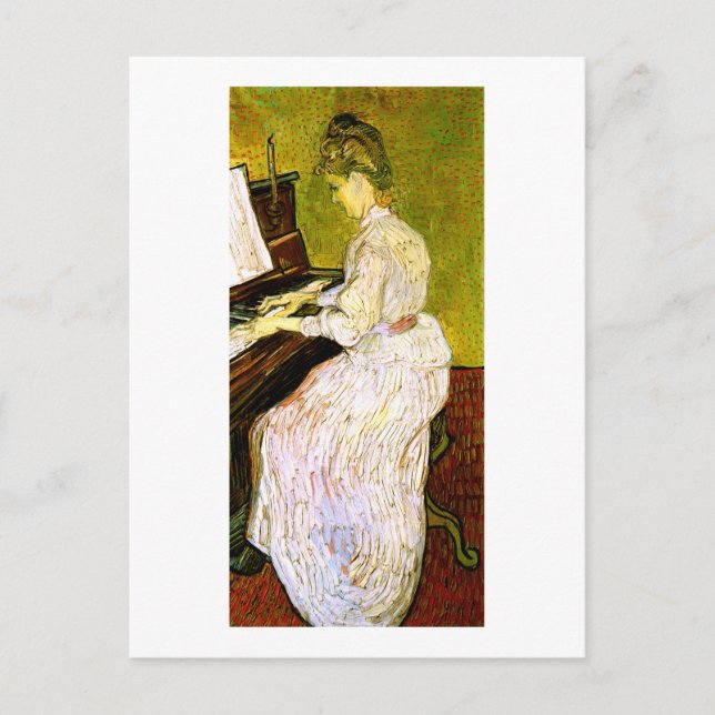 Marguerite Gachet am Piano, Vincent van Gogh Postkarte (Vorderseite)