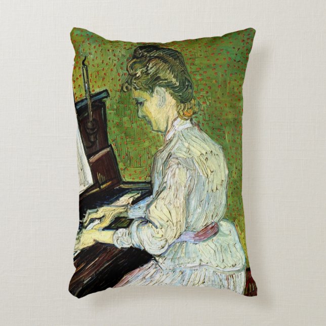 Marguerite Gachet am Piano von Vincent van Gogh Dekokissen (Vorderseite(Vertikal))