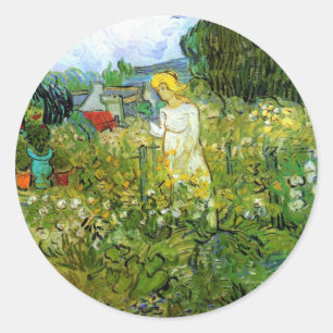 Marguerite Gachet im Garten von Vincent van Gogh Runder Aufkleber