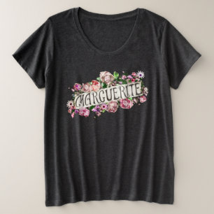 Marguerite Name Vintage Blumenbanner Süß & Weiblic Große Größe T-Shirt