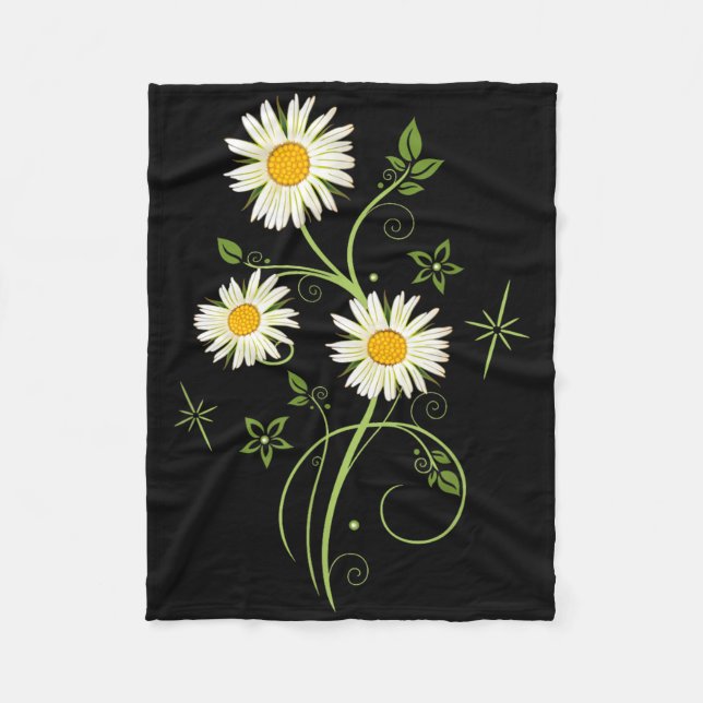 Marguerites Daisy Spring Summer Daisies Blume Shi Fleecedecke (Vorderseite)