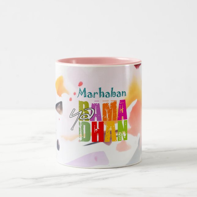 Marhaban ya Ramadhan Zwei-Tone-Tasse Zweifarbige Tasse (Mittel)