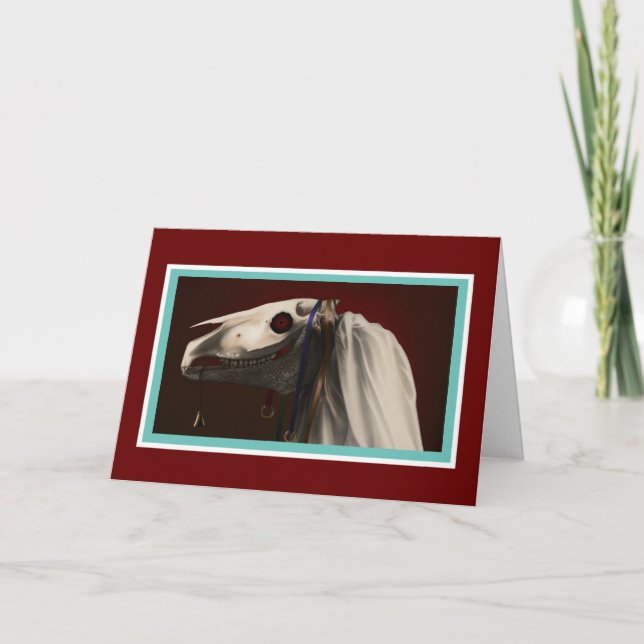 Mari Lwyd Ferienkarte Feiertagskarte (Vorderseite)