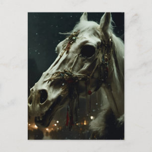 Mari Lwyd Pferdeskelett Weihnachten Postkarte