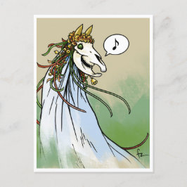 Mari Lwyd - Spooky Weihnachten Critter Postkarte
