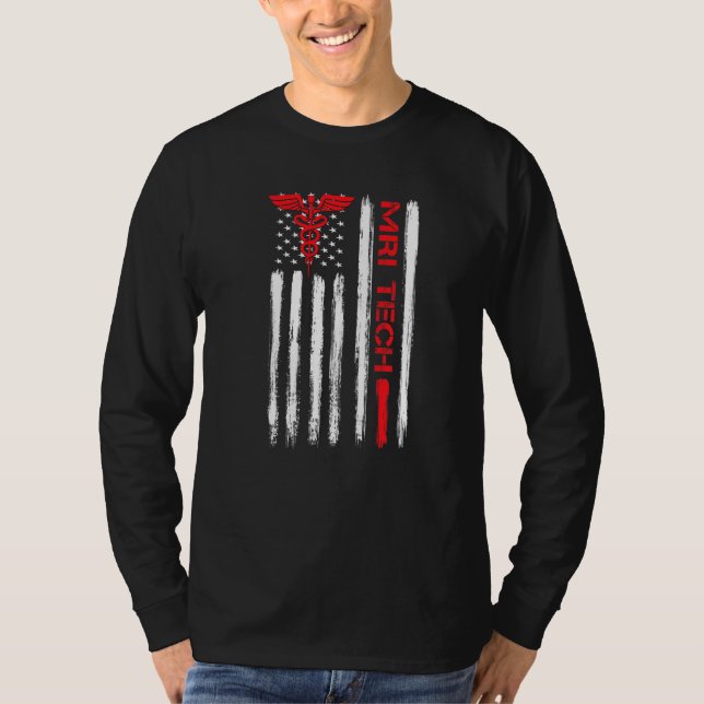 Mari Technologist American Flag Xray Radiologic Kr T-Shirt (Vorderseite)
