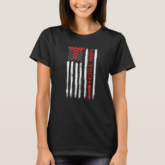 Mari Technologist American Flag Xray Radiologic Kr T-Shirt (Vorderseite)