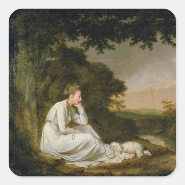 Maria, 'A Sentimental Journey' Quadratischer Aufkleber (Vorderseite)