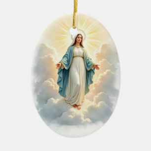 Mariä Aufnahme Gottes Frieden und Segen Keramik Ornament