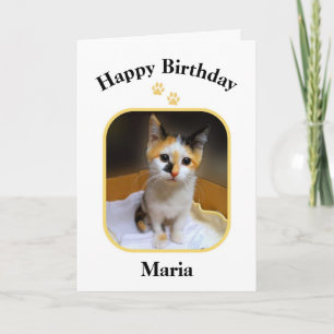 Maria Calico Kitten Happy Birthday Card Karte