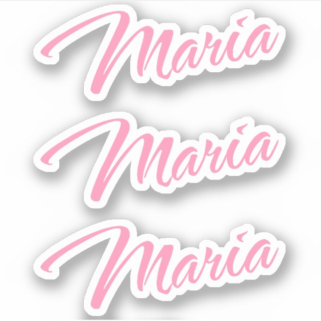 Maria Decorative Name in Rosa x3 Aufkleber (Vorderseite)