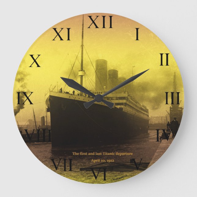 © MARIA früh stehst du 121 Titanic-Departing Große Wanduhr (Vorderseite)