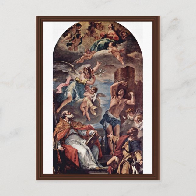 Maria Gloria mit Archangel Gabriel und St. Eusebi Postkarte (Vorderseite)
