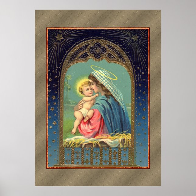 Maria hält das Jesuskind Poster (Vorne)
