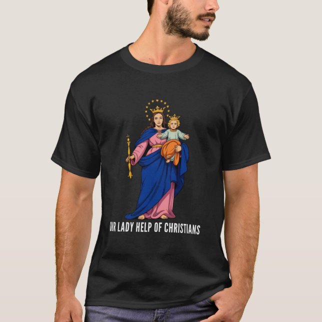 Maria Hilfe der Christen Katholisch T-Shirt (Vorderseite)