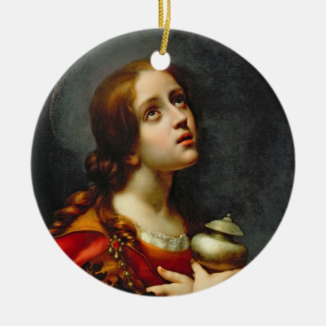 Maria Magdalena, 1660-70 (Öl auf Leinwand) Keramikornament (Vorne)
