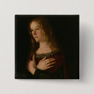 Maria Magdalena, Detail von der Jungfrau und vom Button