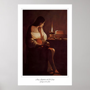Maria Magdalena mit Öllampe  Kunstdruck. Hexen Poster