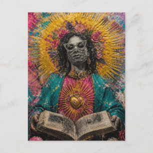 Maria Magdalena wunderschön mit einem Buch Postkarte