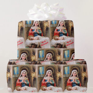 Maria mit Jesuskind Vintage-Karte Reproduktion Geschenkpapier