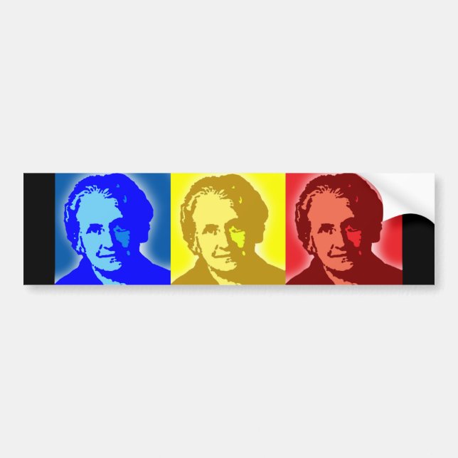 Maria Montessori Pop-Kunst Autoaufkleber (Vorne)