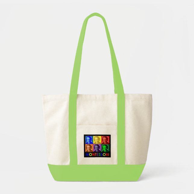 Maria Montessori Pop-Kunst Taschen-Tasche Tragetasche (Vorne)