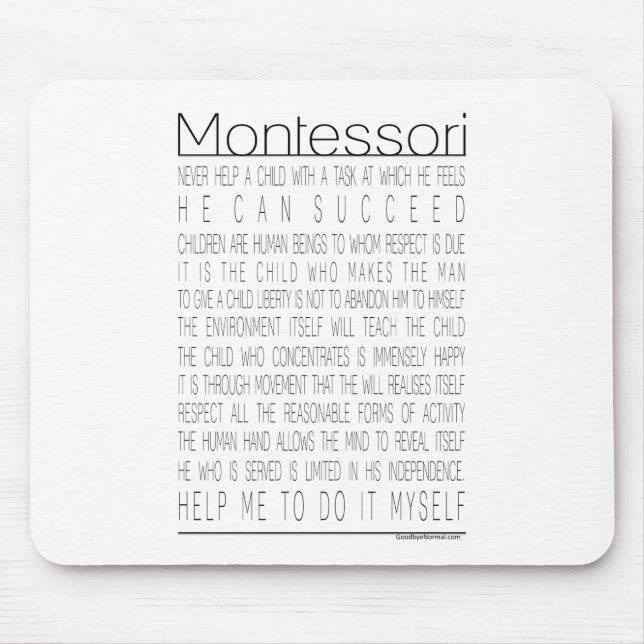 Maria Montessori-Zitate Mousepad (Vorne)