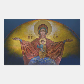Maria, Mutter Jesu, Theotokos Rechteckiger Aufkleber
