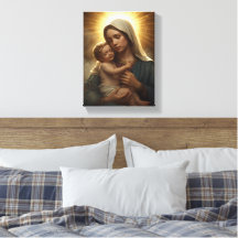 Maria Mutter und Jesuskind Leinwanddruck