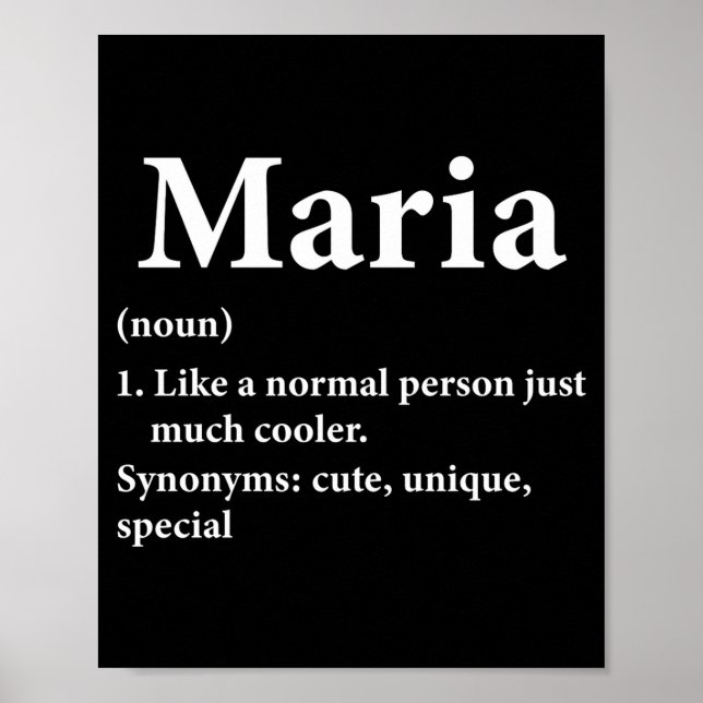 Maria Name Definition Funny D  Poster (Vorne)